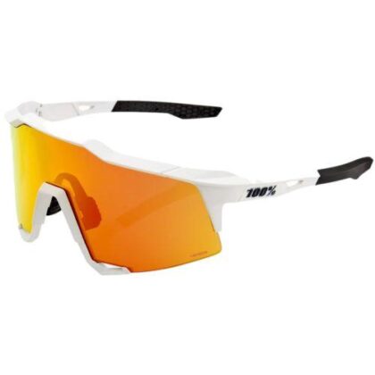 100% Sunglasses Soft Tact Off White HiPER Red Mirror Lens