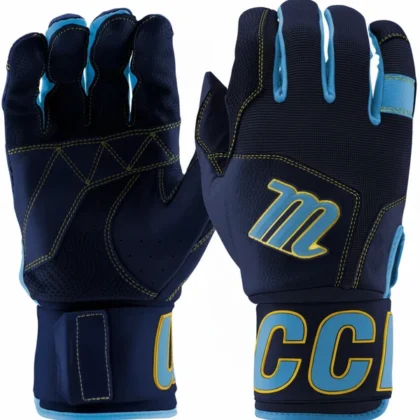 Marucci MBG2BKSM Adult Blacksmith Full Wrap Batting Gloves: Columbia-Navy