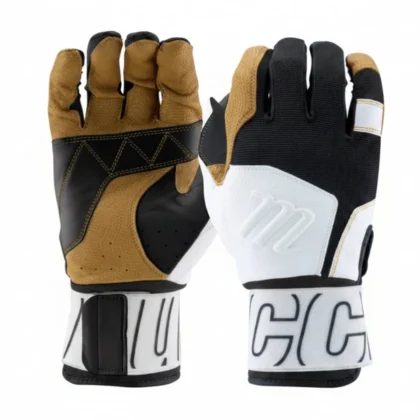 Marucci MBG2BKSM Adult Blacksmith Full Wrap Batting Gloves: Black-White