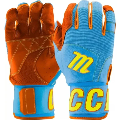 Marucci MBG2BKSM Adult Blacksmith Full Wrap Batting Gloves: Columbia-Orange