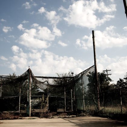 Indoor batting cage training area