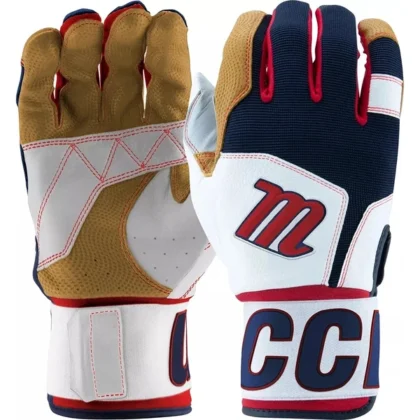Marucci MBG2BKSM Adult Blacksmith Full Wrap Batting Gloves: USA