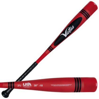 Victus Vibe Red Crayon USA Drop 10 Baseba Bat: VSBVIB10CU-R